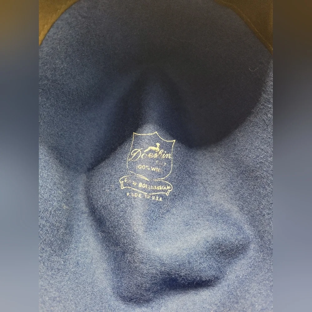 Womens Blue Hat Doeskin 100% Wool Felt George Bollman Co